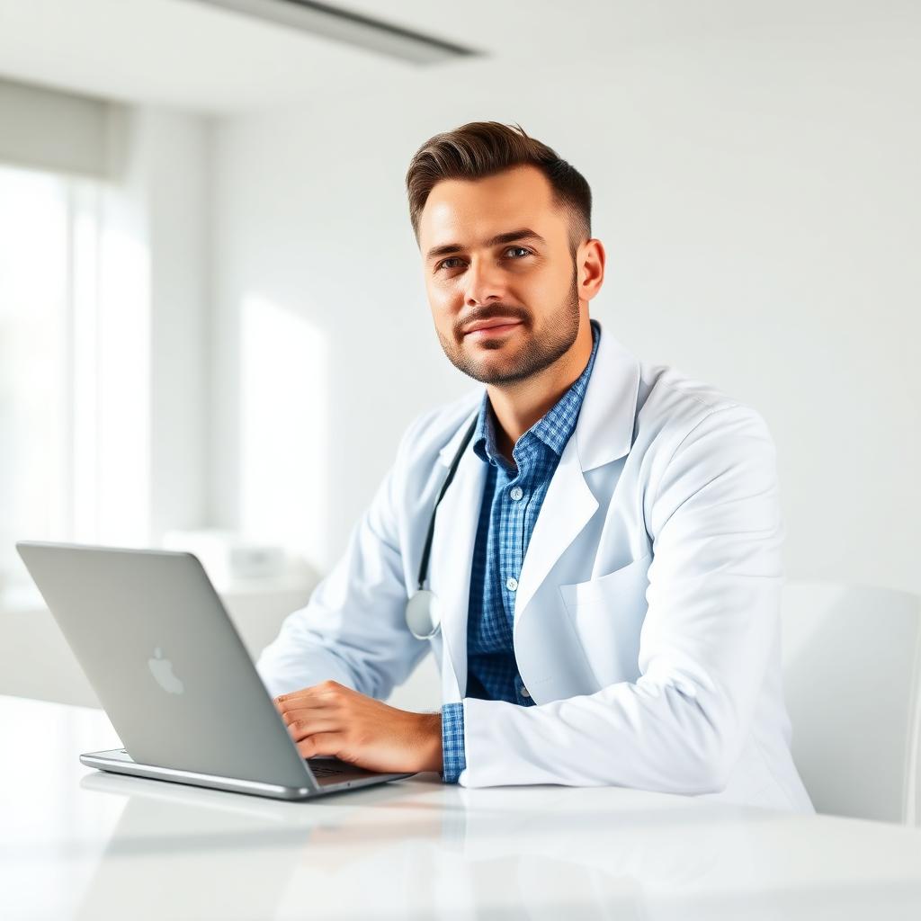 Médico tranquilo no consultório